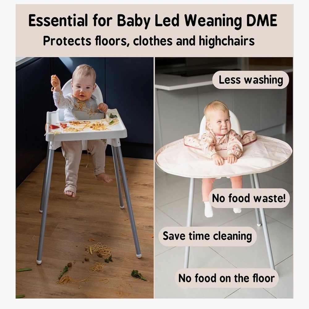 Tidy Tot Bib and Tray Kit in Sand Fox Bib Toddler Mealtime Easy Cleanup - Picture 7 of 16